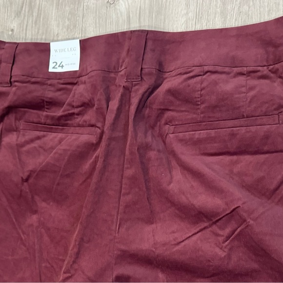NWT Lane Bryant maroon wide leg mid-rise plus size office work pant trouser 24 - Picture 8 of 8